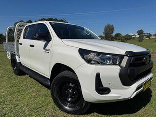 2021 Toyota Hilux GUN126R SR Double Cab White 6 Speed Sports Automatic Cab Chassis.