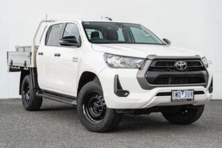 2020 Toyota Hilux GUN126R SR Double Cab White 6 Speed Sports Automatic Cab Chassis.