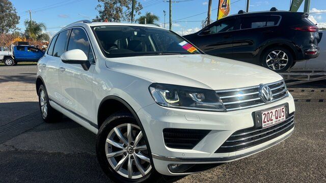 Used Volkswagen Touareg 7P MY14.5 V6 TDI 4Xmotion Loganholme, 2014 Volkswagen Touareg 7P MY14.5 V6 TDI 4Xmotion White 8 Speed Automatic Wagon