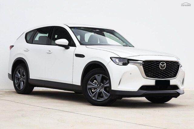 New Mazda CX-60 KH0HD G25 Skyactiv-Drive RWD Touring Osborne Park, 2025 Mazda CX-60 KH0HD G25 Skyactiv-Drive RWD Touring Rhodium White 8 Speed