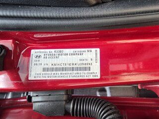 2019 Hyundai Accent RB6 MY19 Sport Metallic Red 6 Speed Automatic Hatchback
