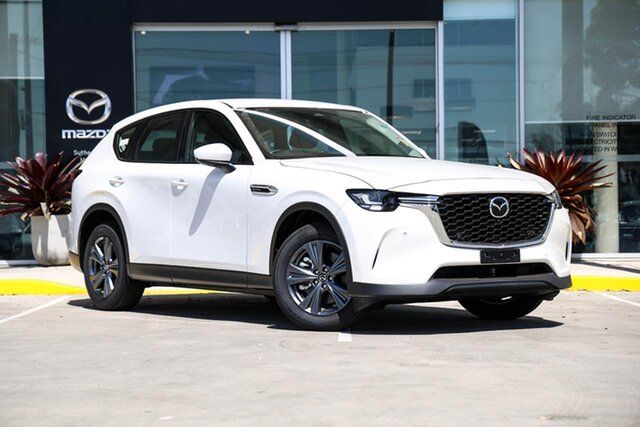 New Mazda CX-60 KH0HD G40e SKYACTIV-Drive i-ACTIV AWD Pure Kirrawee, 2026 Mazda CX-60 KH0HD G40e SKYACTIV-Drive i-ACTIV AWD Pure Rhodium White 8 Speed