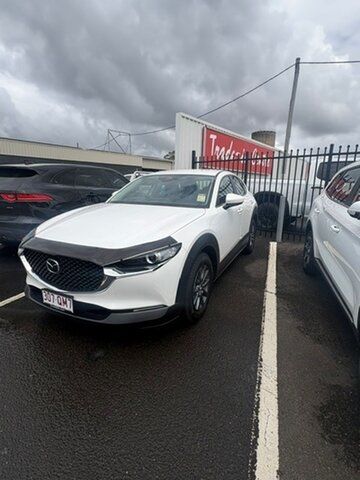 Demo Mazda CX-30 DM2W7A G20 SKYACTIV-Drive Pure Bundaberg, 2025 Mazda CX-30 DM2W7A G20 SKYACTIV-Drive Pure White 6 Speed Sports Automatic Wagon