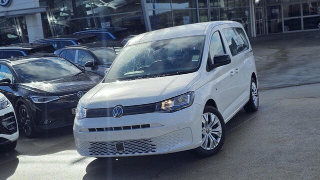 New Volkswagen Caddy SK MY26 TSI220 Maxi DSG Belconnen, 2026 Volkswagen Caddy SK MY26 TSI220 Maxi DSG White 7 Speed Sports Automatic Dual Clutch Wagon
