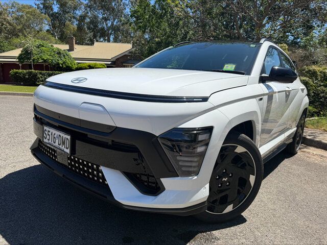 Demo Hyundai Kona SX2.V3 MY27 Electric 2WD Premium N Line St Marys, 2026 Hyundai Kona SX2.V3 MY27 Electric 2WD Premium N Line Atlas White 1 Speed Reduction Gear Wagon