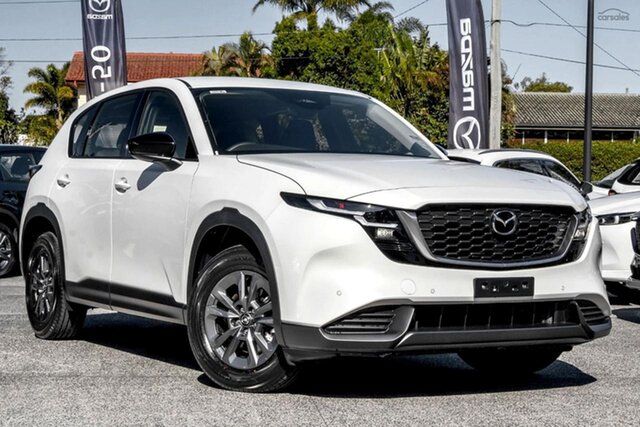 New Mazda CX-5 KM0HA0 G25 SKYACTIV-Drive i-ACTIV AWD Pure Bundamba, 2026 Mazda CX-5 KM0HA0 G25 SKYACTIV-Drive i-ACTIV AWD Pure Rhodium White 6 Speed Sports Automatic