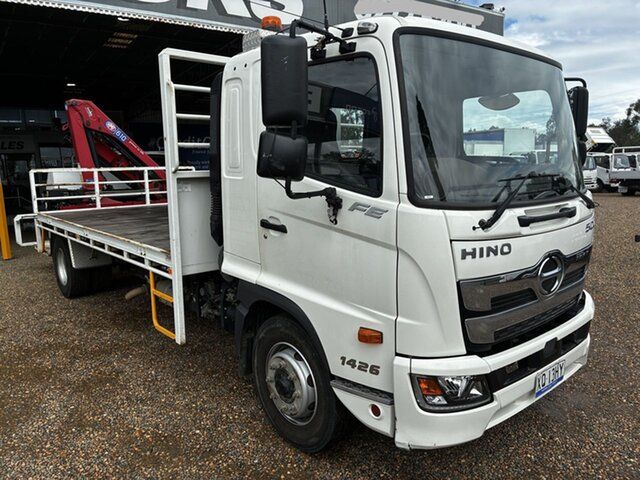 Used Hino Auto Rocklea, 2019 Hino 500 FE1426 Auto White Crane Tray 5.0l 4x2
