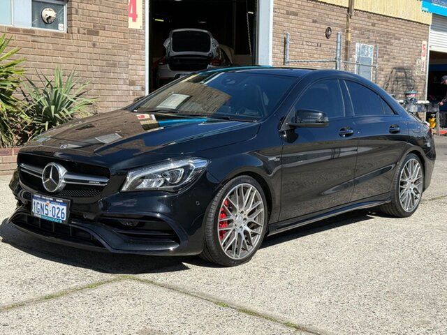 Used Mercedes-Benz CLA-Class C117 808+058MY CLA45 AMG SPEEDSHIFT DCT 4MATIC Wangara, 2018 Mercedes-Benz CLA-Class C117 808+058MY CLA45 AMG SPEEDSHIFT DCT 4MATIC Black 7 Speed