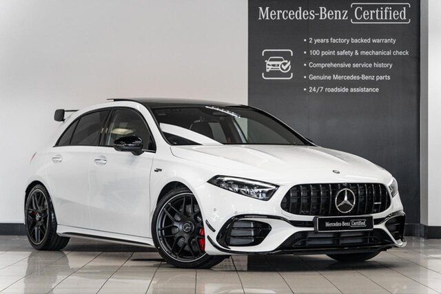 Used Mercedes-Benz A-Class W177 805+055MY A45 AMG SPEEDSHIFT DCT 4MATIC+ S Keysborough, 2025 Mercedes-Benz A-Class W177 805+055MY A45 AMG SPEEDSHIFT DCT 4MATIC+ S White 8 Speed