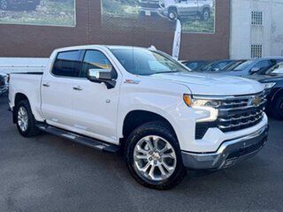 2026 Chevrolet Silverado T1 MY26i 1500 LTZ Premium Pickup Crew Cab W/Tech Pack Polar White Tricoat.