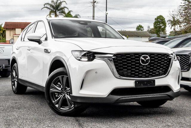 New Mazda CX-60 KH0HD G40e SKYACTIV-Drive i-ACTIV AWD Pure Bundamba, 2026 Mazda CX-60 KH0HD G40e SKYACTIV-Drive i-ACTIV AWD Pure Rhodium White 8 Speed