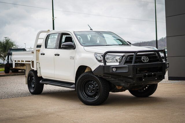 Used Toyota Hilux GUN126R SR Double Cab Townsville, 2020 Toyota Hilux GUN126R SR Double Cab White 6 Speed Sports Automatic Cab Chassis