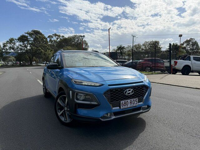 Used Hyundai Kona OS.2 MY19 Highlander 2WD Clontarf, 2019 Hyundai Kona OS.2 MY19 Highlander 2WD Blue 6 Speed Sports Automatic Wagon